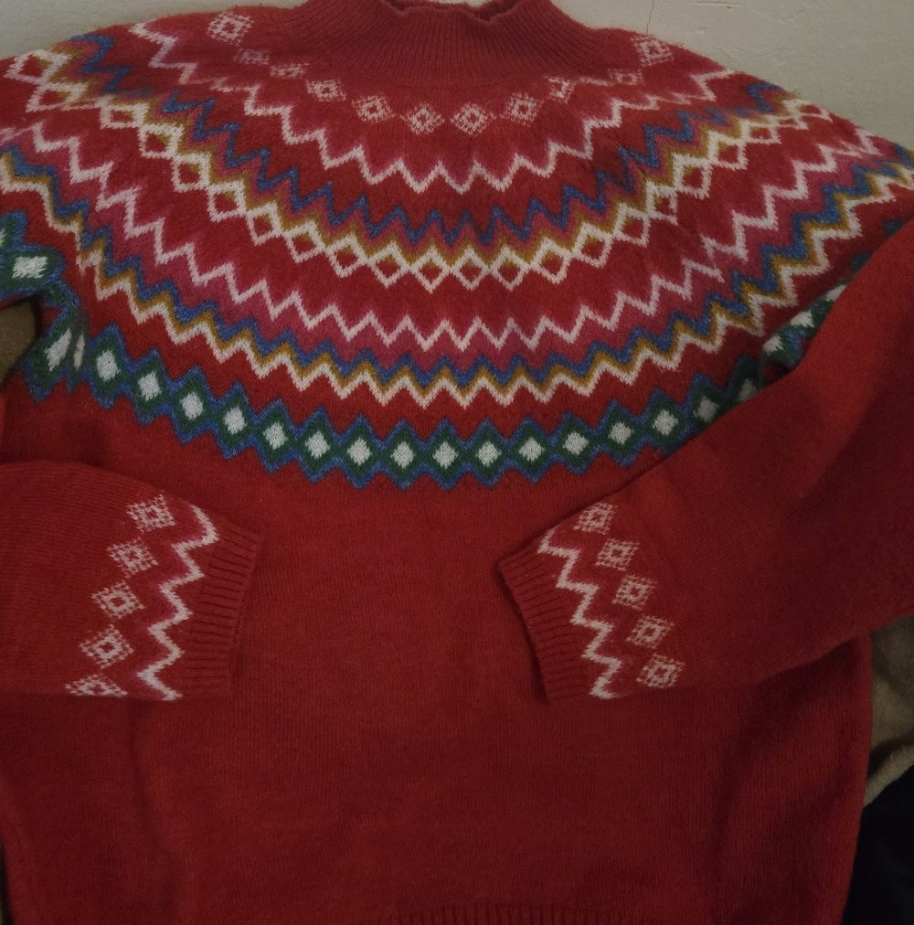 Vintage Ski Red CROFT Barrow Sweater Warm And Cozy Size XL